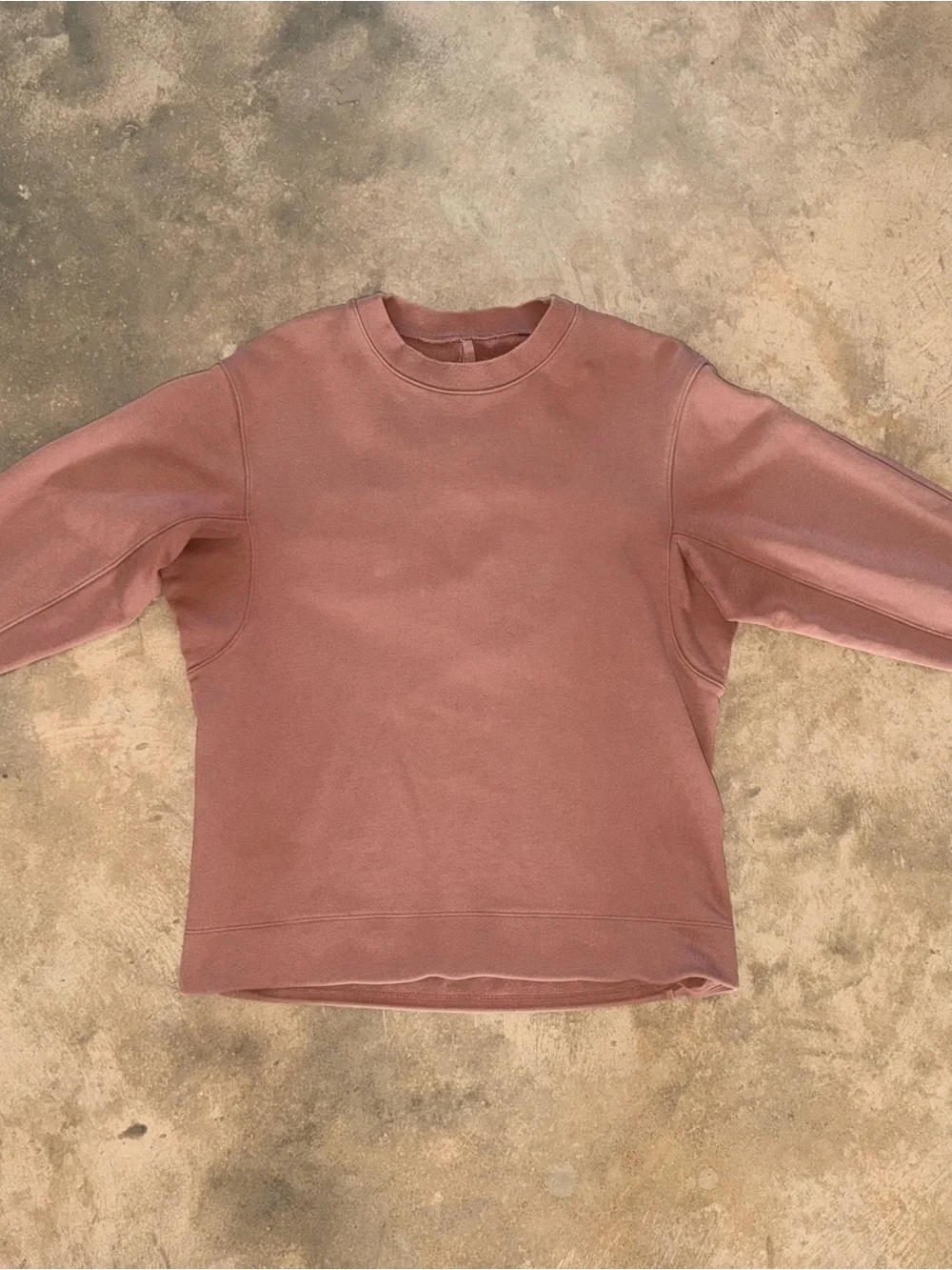 Lululemon Dusty Rose Crewneck Sweatshirt Hidden Zip Pocket Cinch Hem S